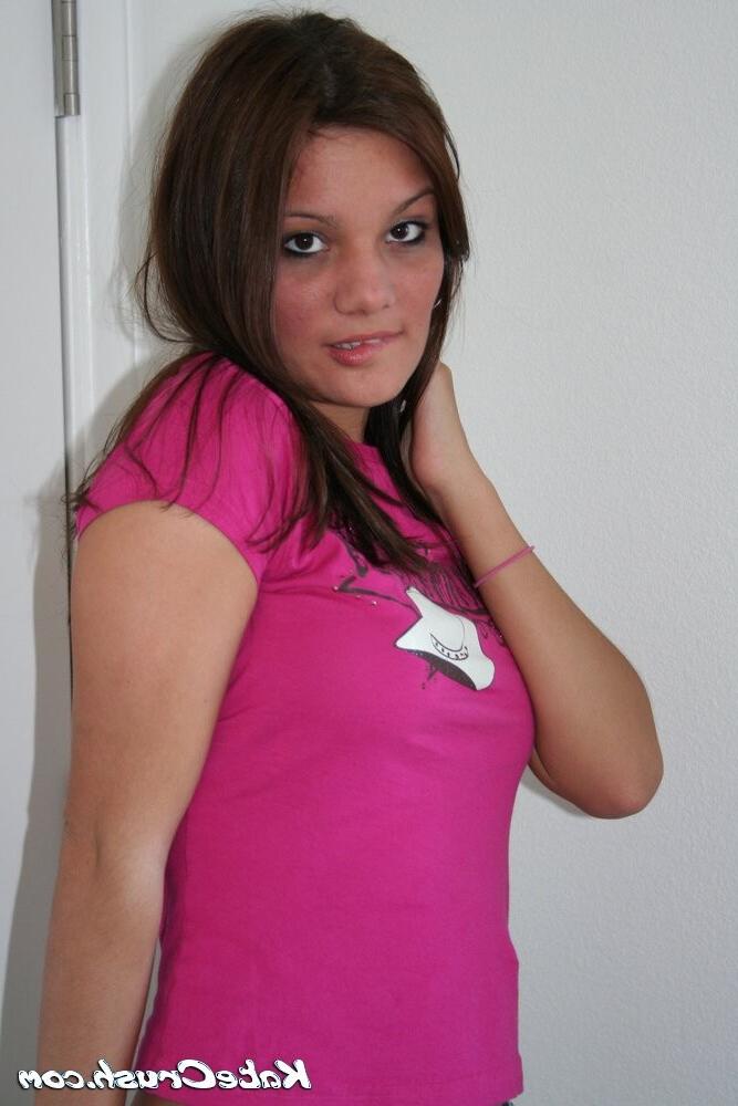 16P Sexy teen Kate shows off her hot pink thongs