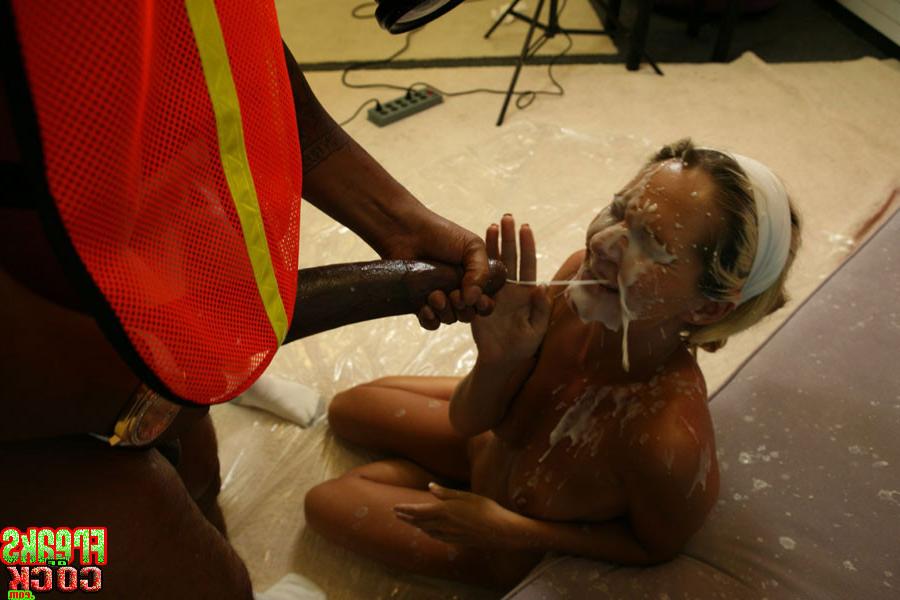 17P Tall blonde babe fucks a gigantic black cock to an insane facial