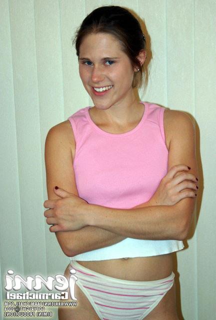 15P Jenni gets very shy while showing her titties