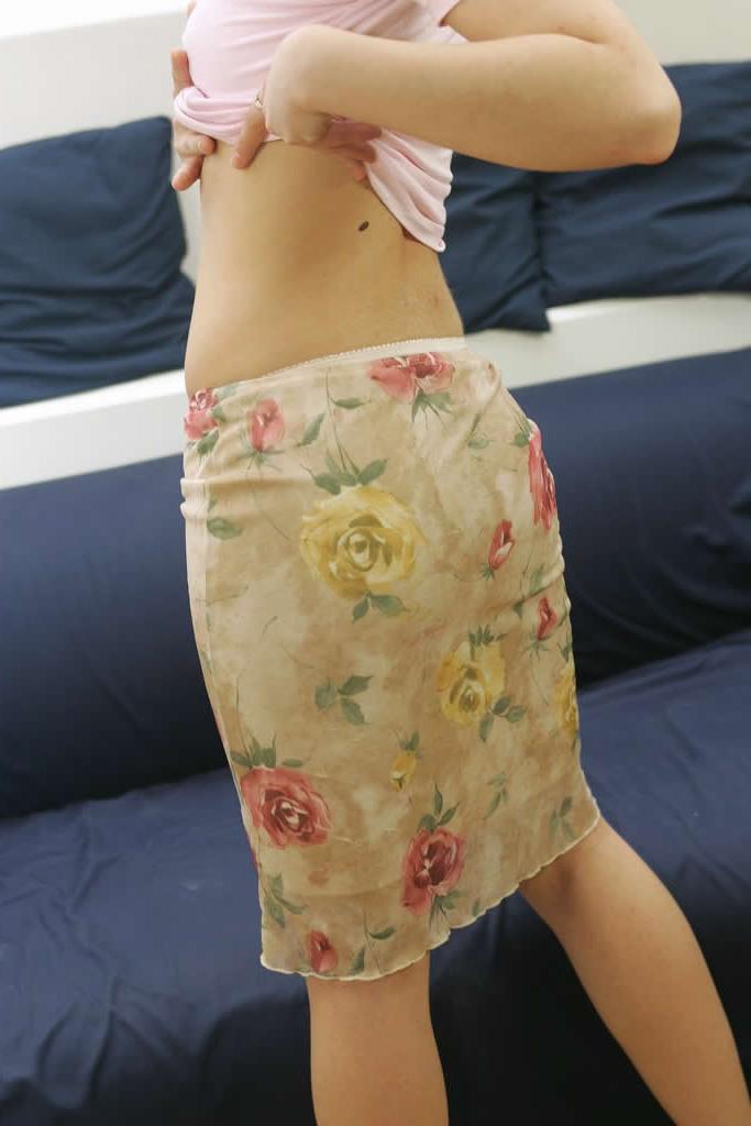 18P Small titted amateur teen strips to show her twat