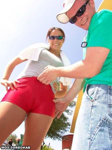 16P Hot Brunette Showing Off Her Sexy Camel Toe