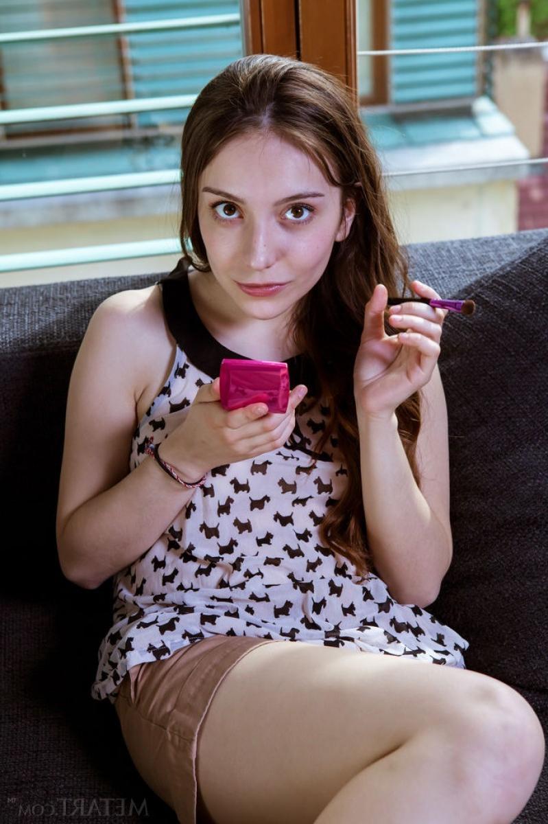 12P Cute brunette with perky titties