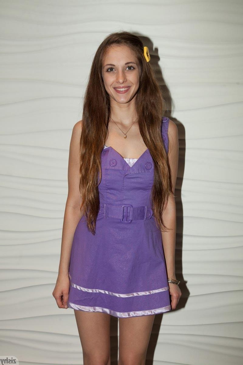 12P Lovely topless babe in purple