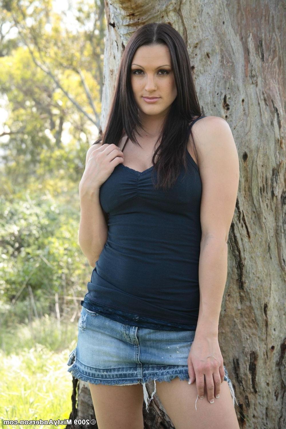 16P Busty babe naked outside