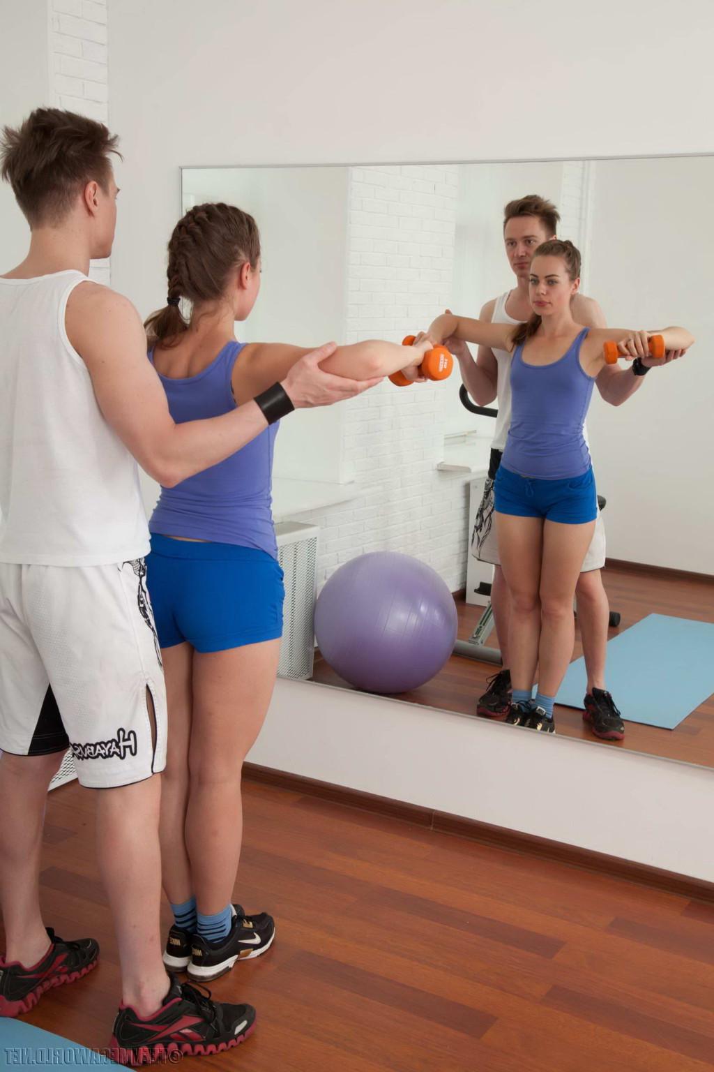 15P Curvy Teen Gymnast Drilled In The Gym