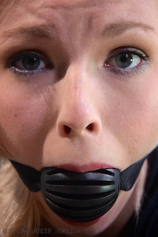 16P Ella Nova hot blonde strap bound with ballgag and ass spanked red
