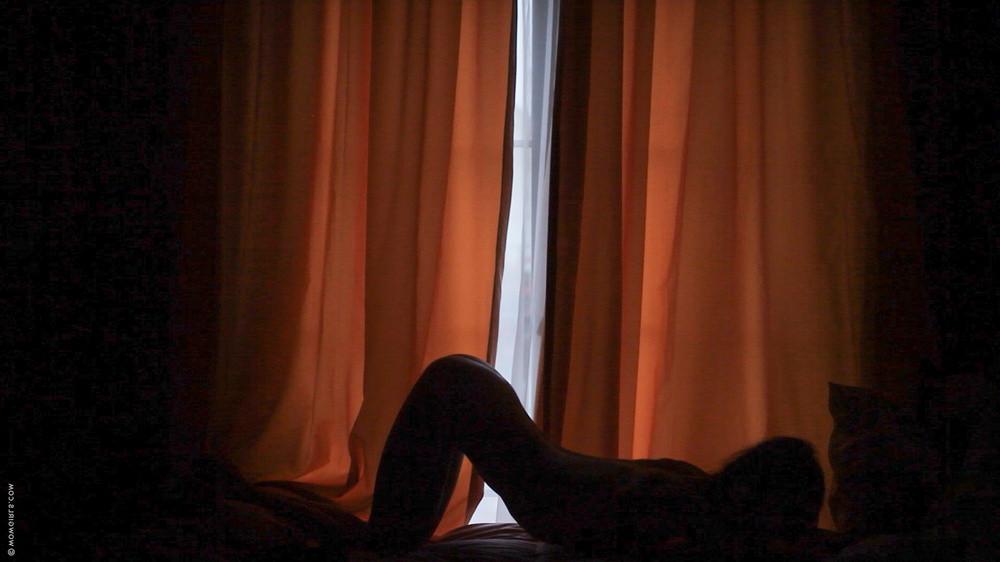 16P petite girl spreading her legs in a dark bedroom