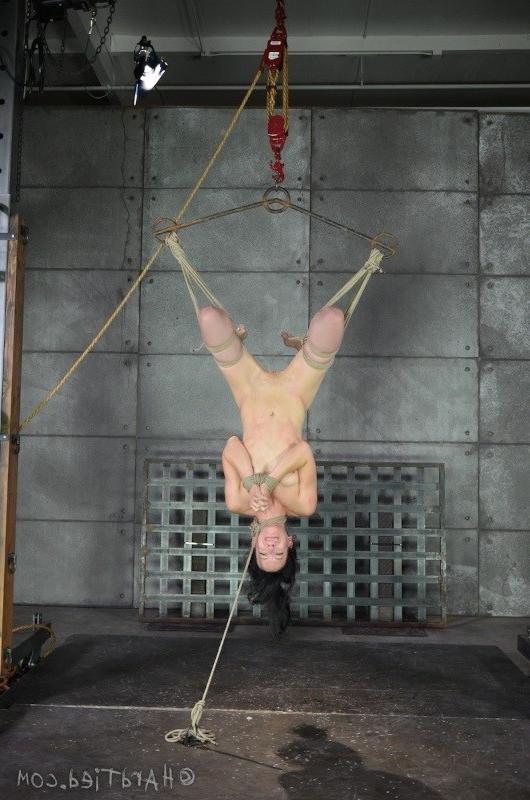 16P Elise Graves is bound in rope in dungeon and drooling