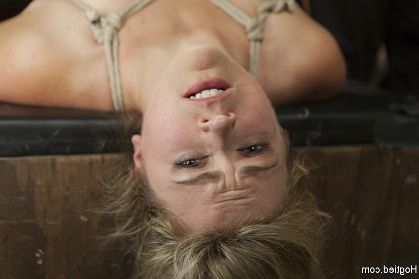 10P Winnie Rider busty blonde is bound in rope with red ballgag and toyed to orgasm