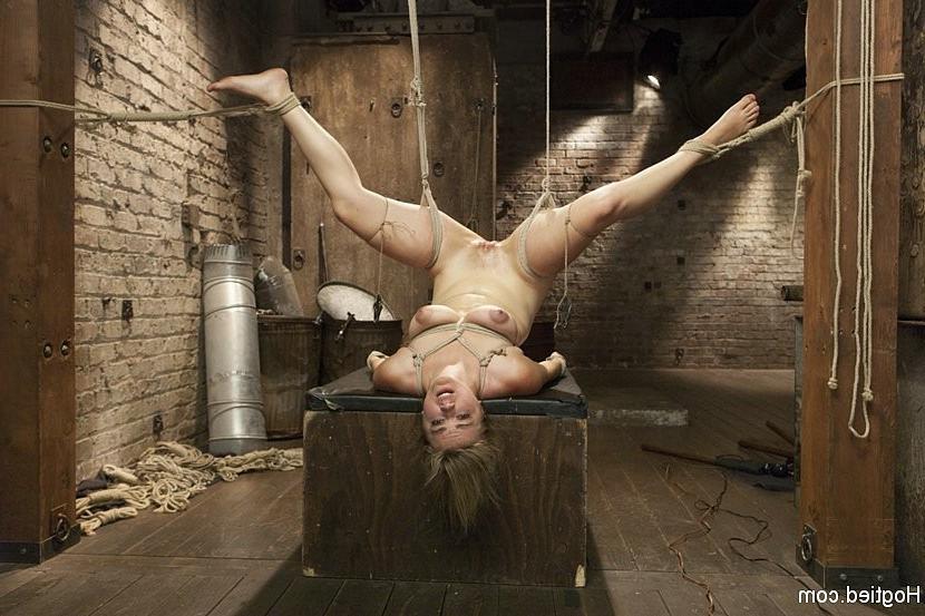 10P Winnie Rider busty blonde is bound in rope with red ballgag and toyed to orgasm
