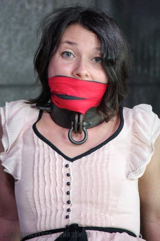16P Amy Faye is bound in metal wearing high heels her pussy toyed to orgasm