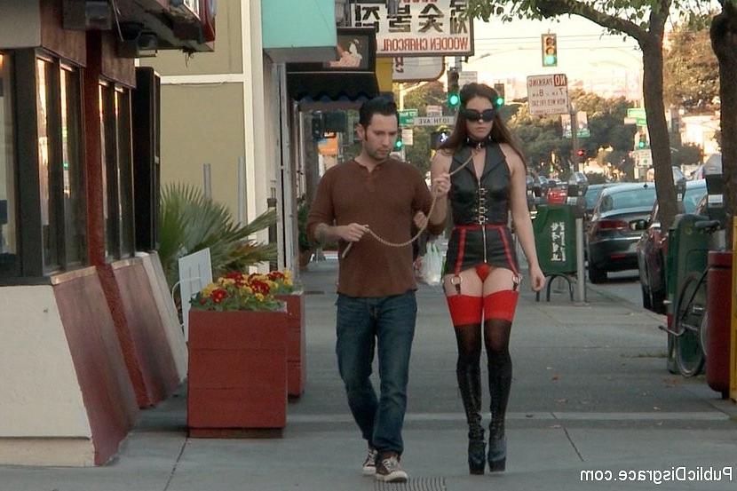 21P Casey Calvert in latex is public bdsm fucked and humilated with an audicence