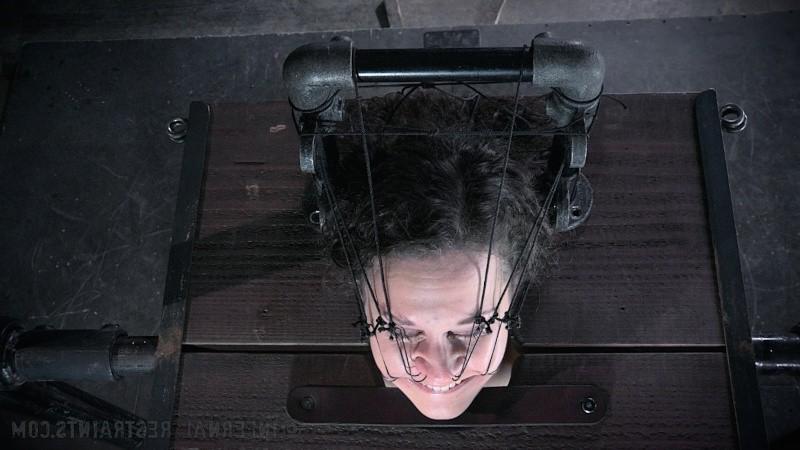 16P Bonnie Day is bound in metal and wood her naked body bdsm toyed