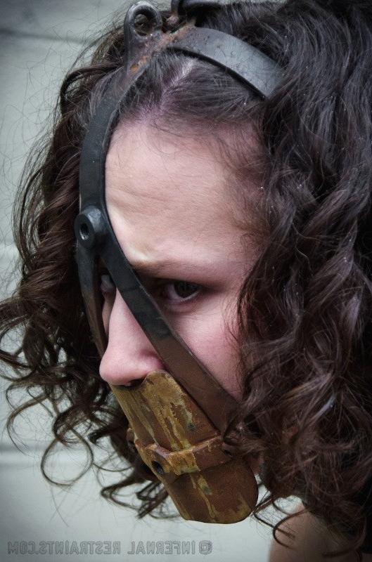 16P Bonnie Day is bound in metal and wood her naked body bdsm toyed