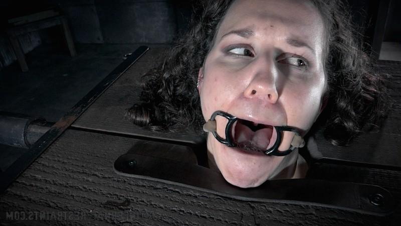16P Bonnie Day is bound in metal and wood her naked body bdsm toyed