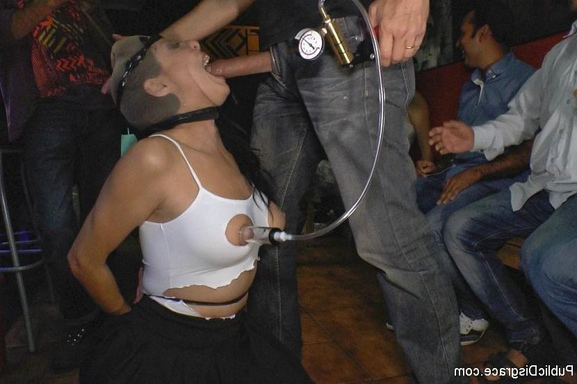 23P Damaris is bound public fucked and humiliated in a bar with large audience