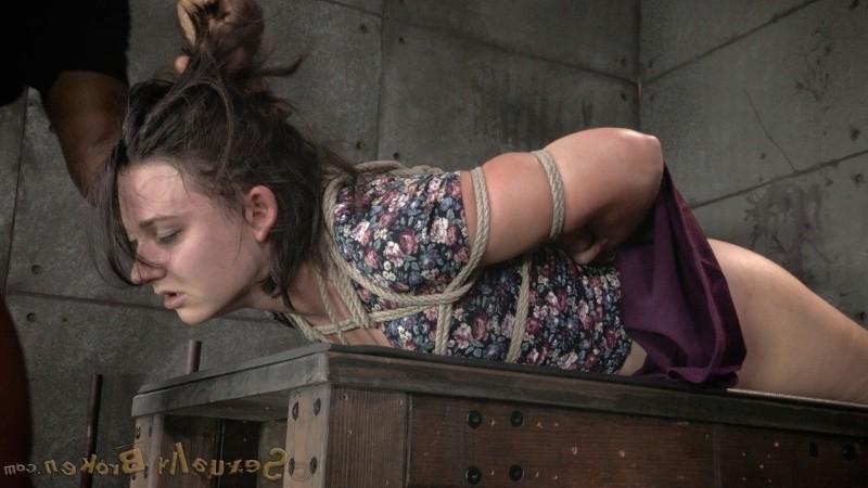 11P Amy Faye is bound in rope with clothes on and fucked in her mouth