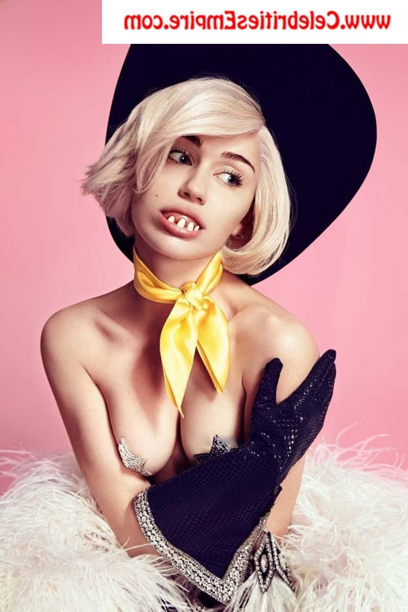 20P Miley Cyrus  spreads her legs and show nude tits