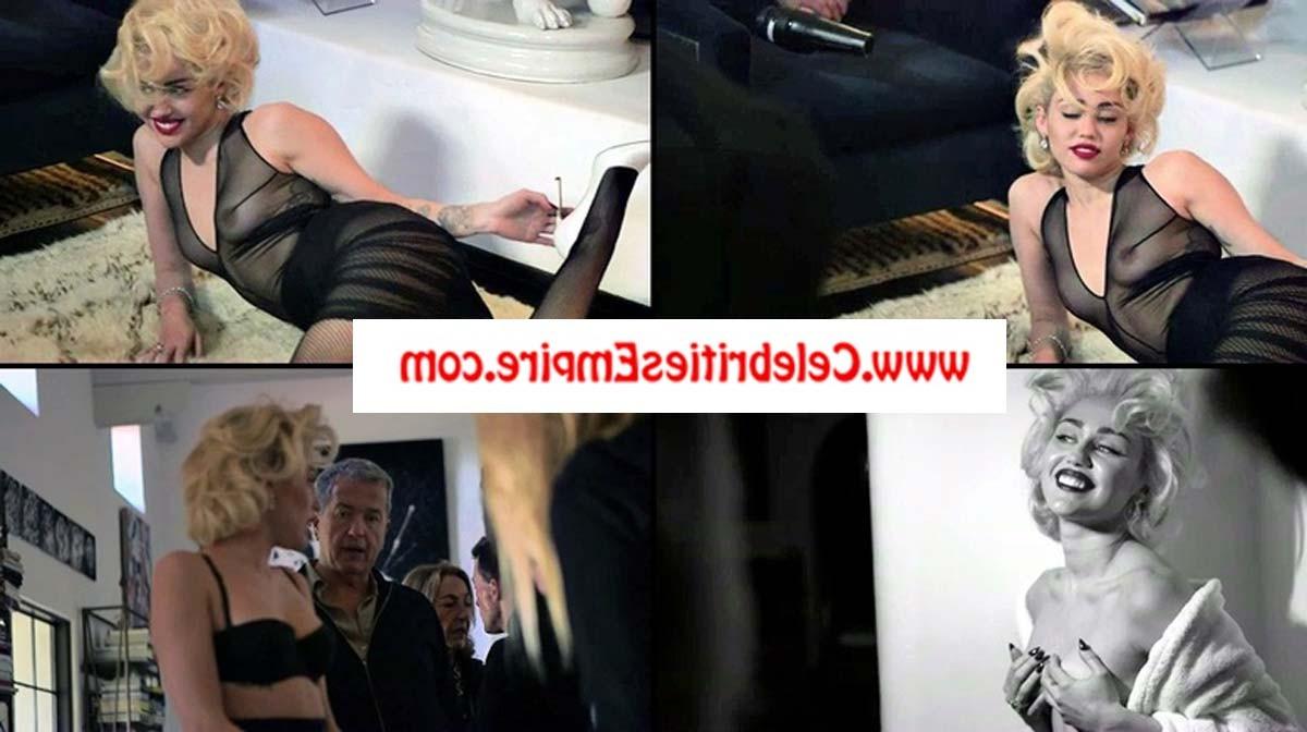 20P Miley Cyrus  spreads her legs and show nude tits