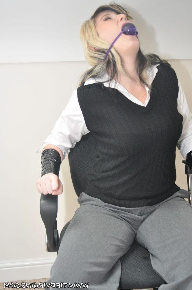 12P naughty secretary is tied and gagged in the office