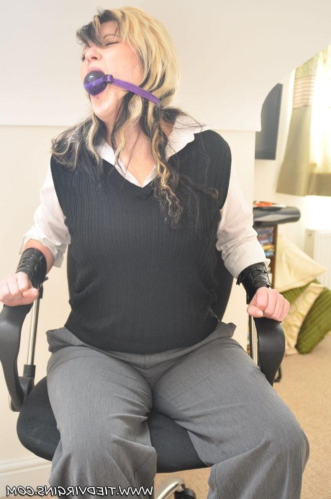 12P naughty secretary is tied and gagged in the office