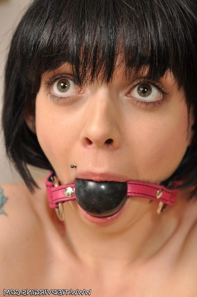 12P alt slut is tied up and gagged in this picture gallery