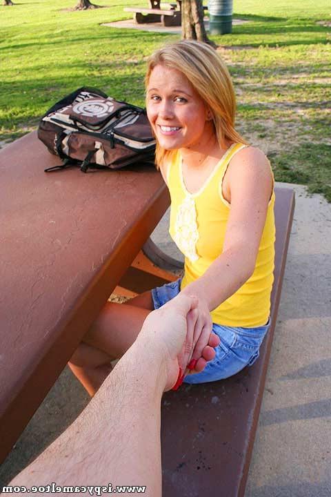 18P Short haired hottie flashes her camel toe before a fucking