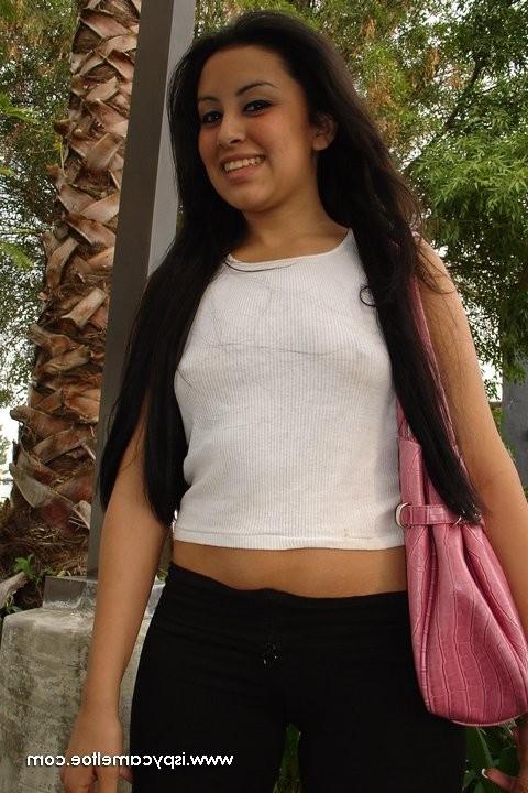 17P Sexy young brunette rides her shaved camel toe on a huge hard dick