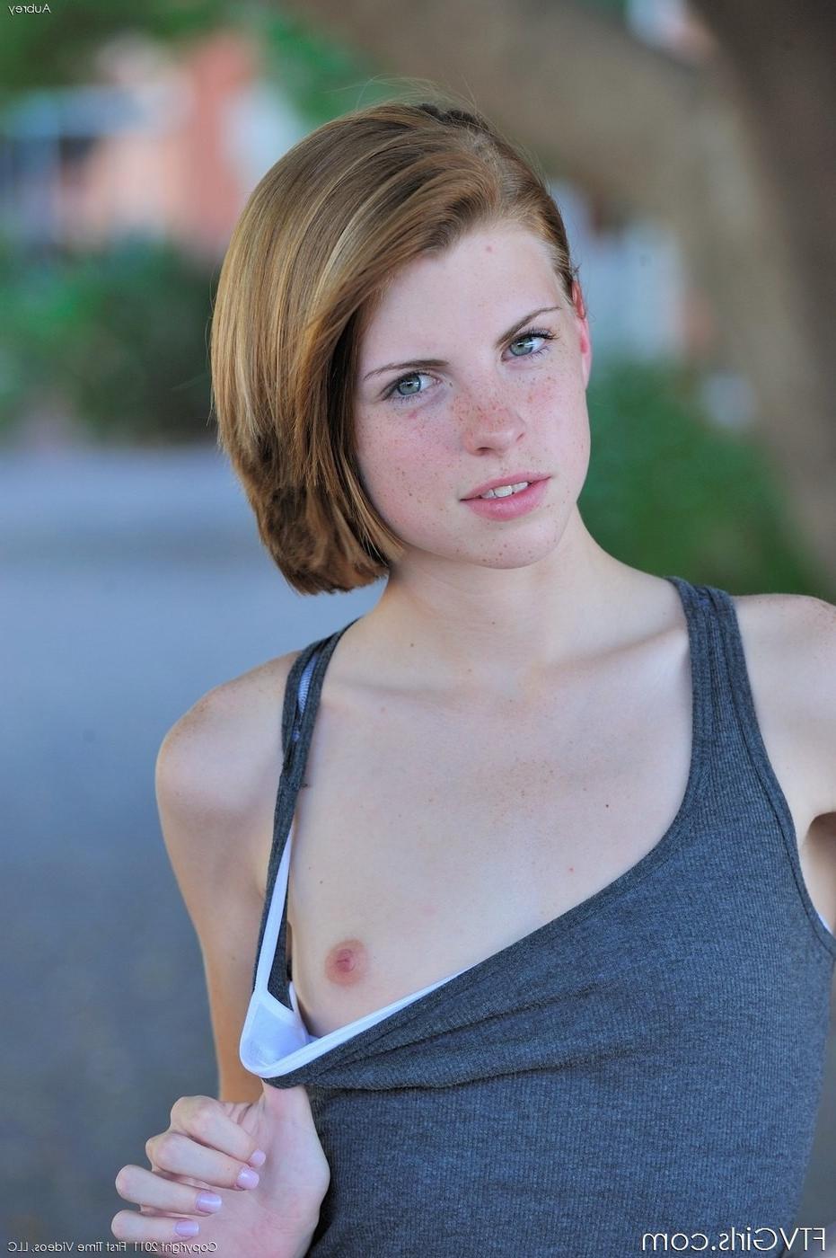 16P Amateur teen Aubrey being shy and slowly takes off clothes
