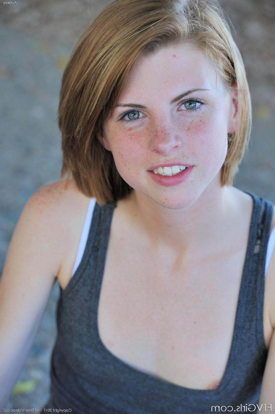 16P Amateur teen Aubrey being shy and slowly takes off clothes
