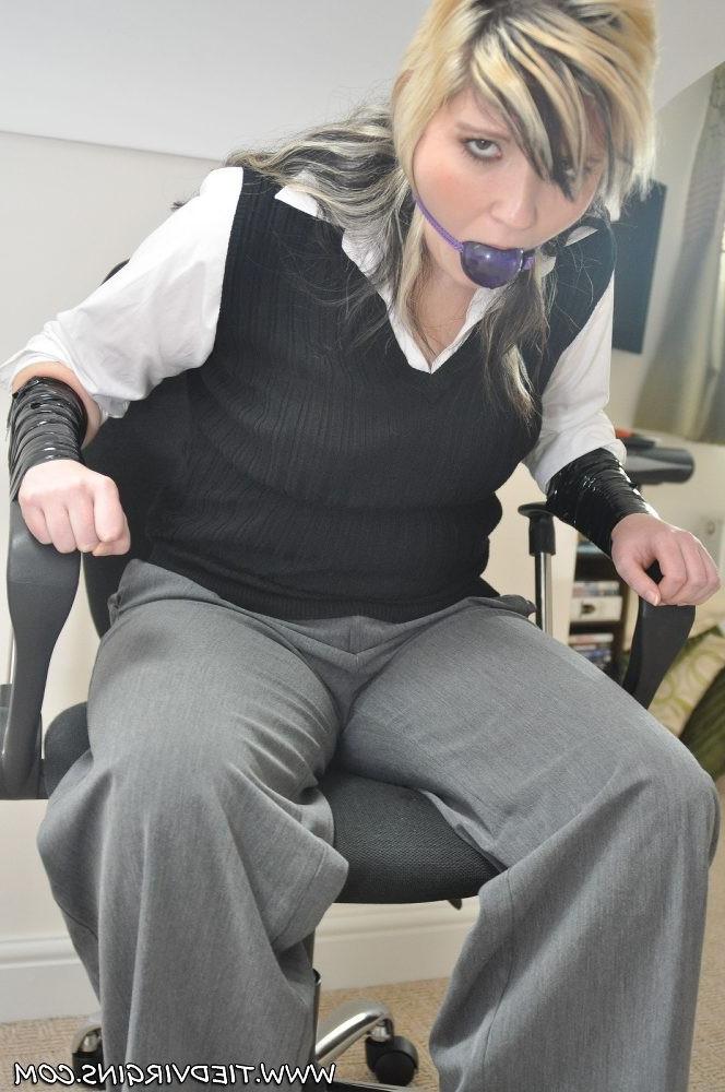 12P Naughty secretary is tied and gagged in the office