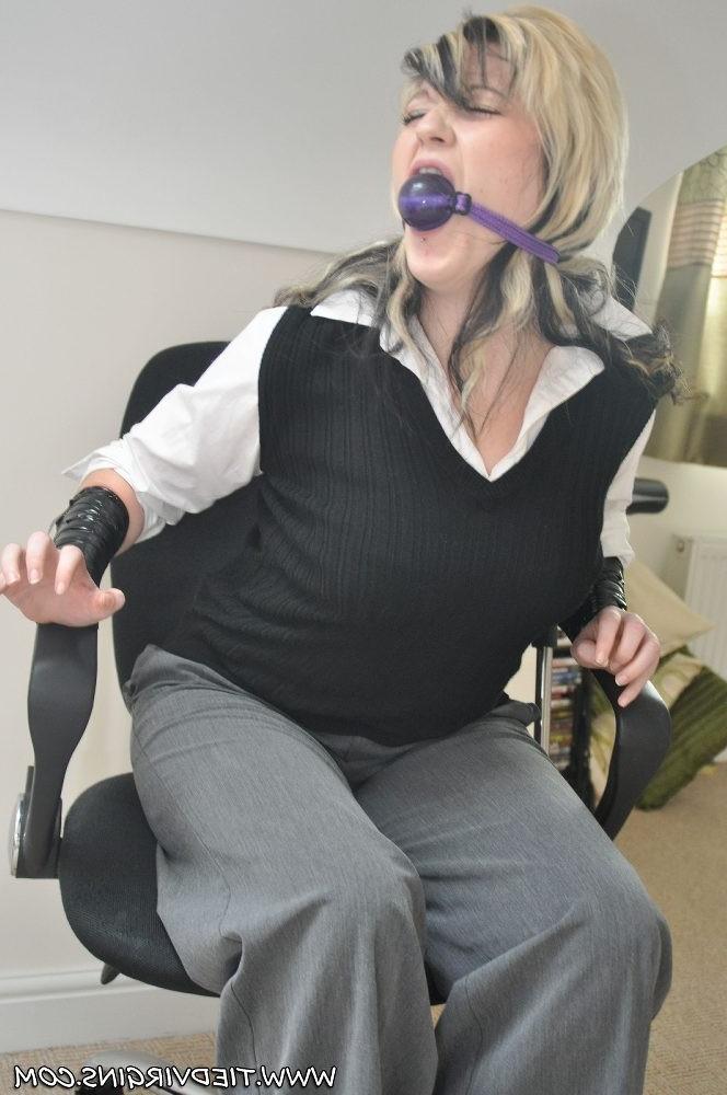 12P Naughty secretary is tied and gagged in the office