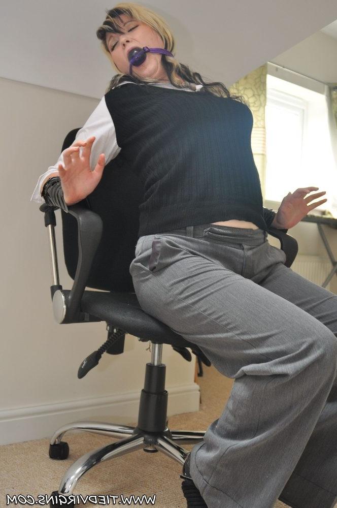 12P Naughty secretary is tied and gagged in the office