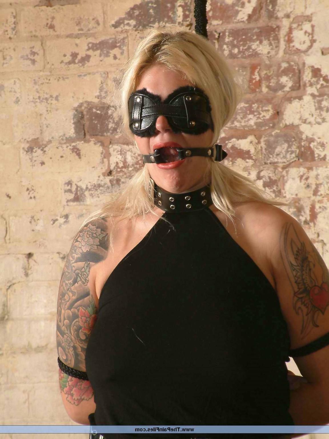 16P Gagged busty blonde spanked