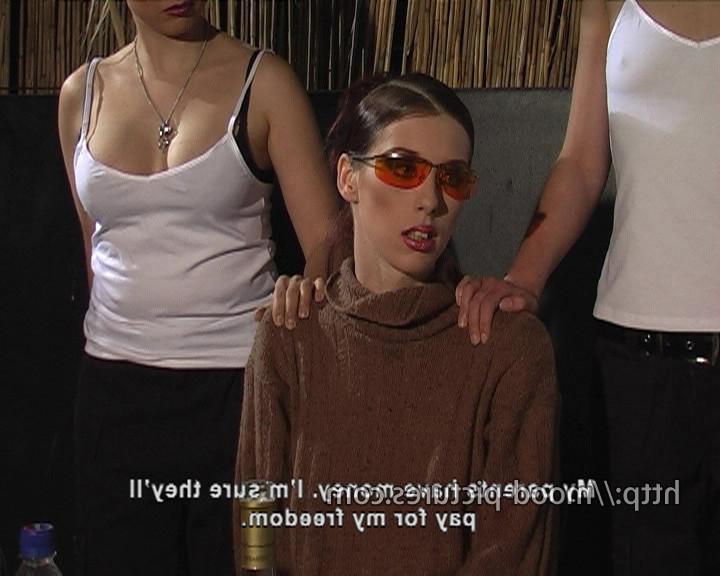12P Caning roleplay of lesbian domme spanking her slaves