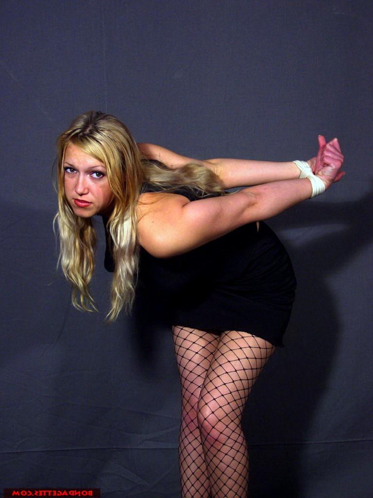 16P Shy blonde bondage babe restrained