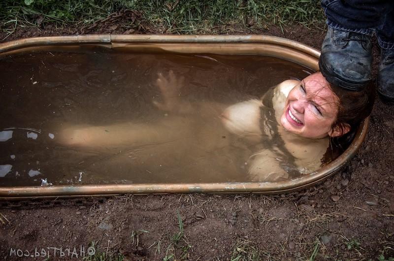 16P Rain DeGrey busty babe is tied and gagged outdoors