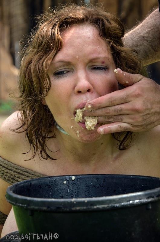16P Rain DeGrey busty babe is tied and gagged outdoors