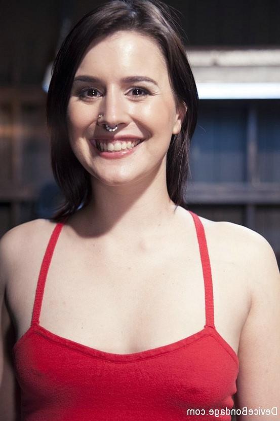 16P Katharine Cane is bound in metal with clamps all over her naked body and pussy t