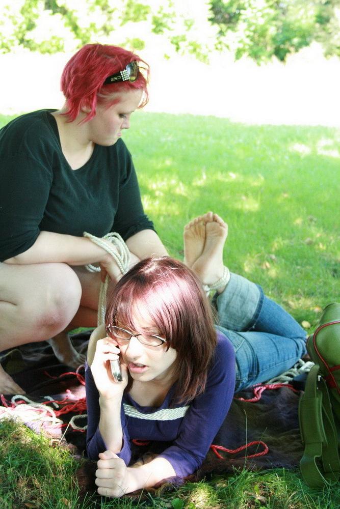 16P Mistress Ursela took her best friend/slave out to a park for a nice day in the s