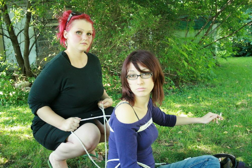 16P Mistress Ursela took her best friend/slave out to a park for a nice day in the s