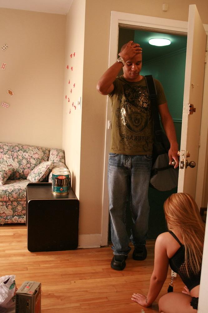 16P The house servant performs their daily task shoe licking