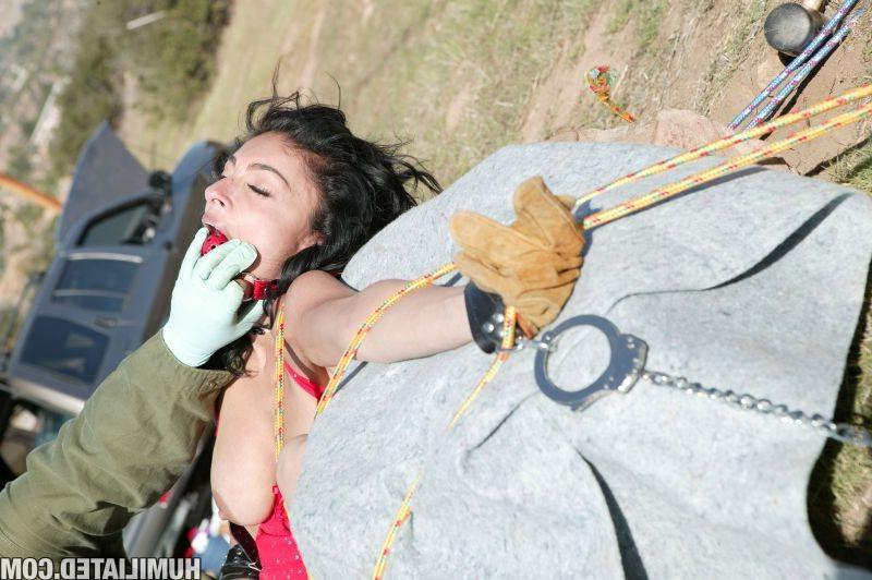 16P Cougar Persia Pele is tied up and pounded hard while in bondage
