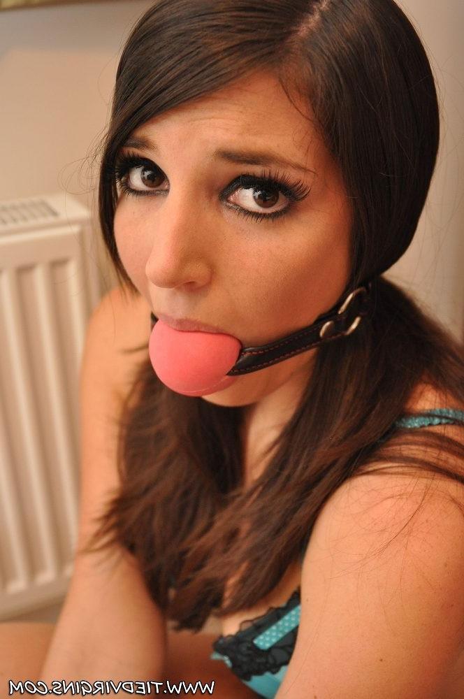 12P Sapphire is spread wide, tied and gagged. 