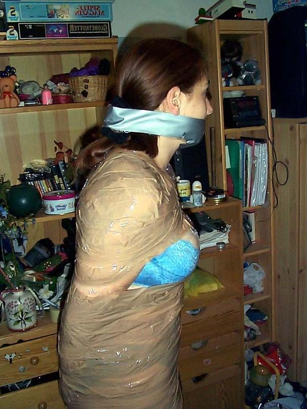 12P Sexy slut completely wrapped up by duct tape