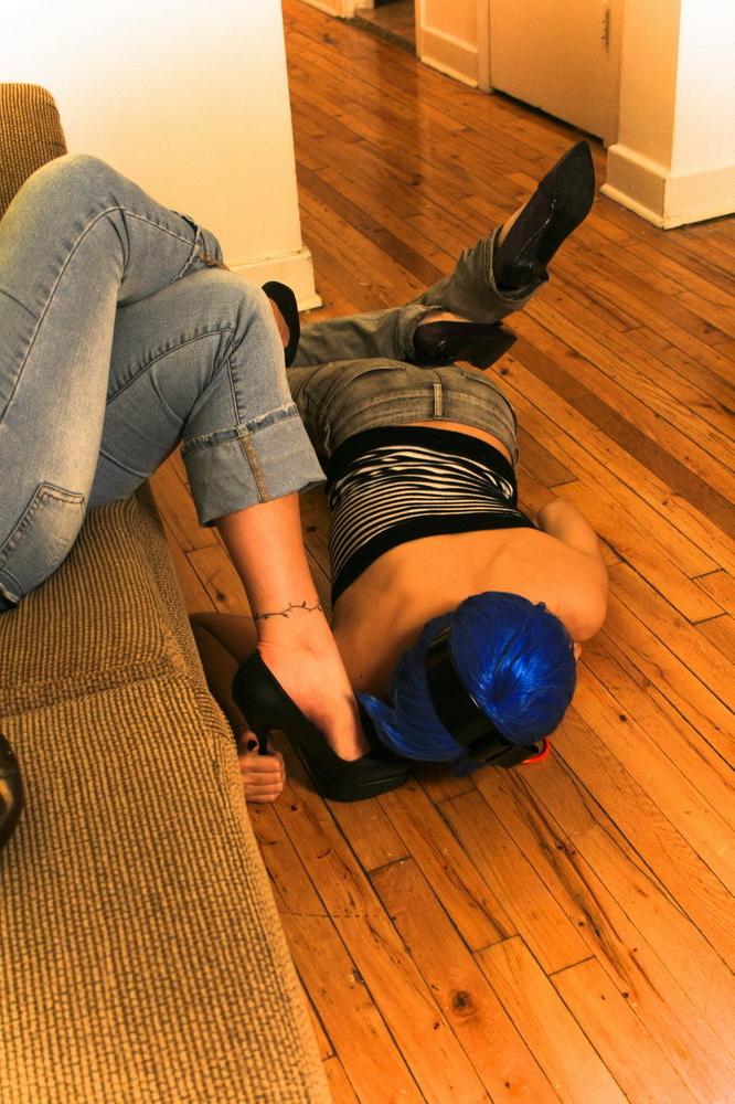 16P Rosalie shows up for some shoe worship in the most amazing heels.