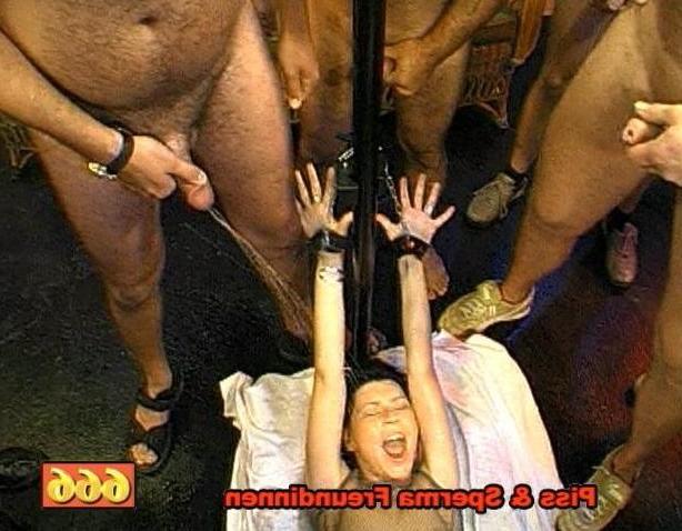 16P Guys tie up a girl and piss all over her