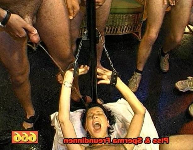 16P Guys tie up a girl and piss all over her