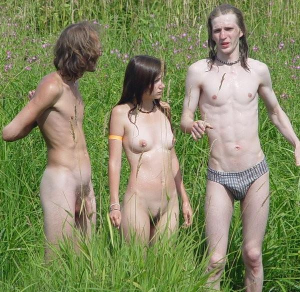 15P Look at this slim Russian nudist getting a tan