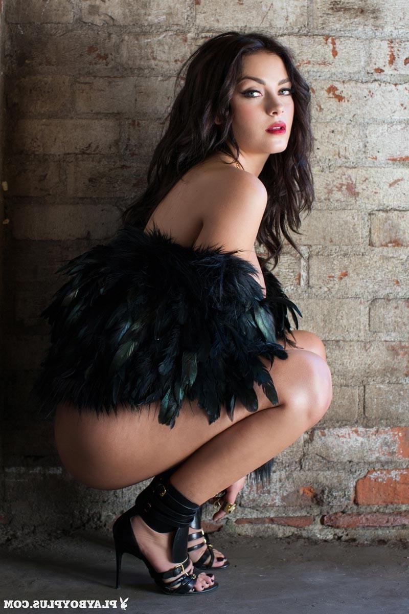 12P Busty model in a fur coat